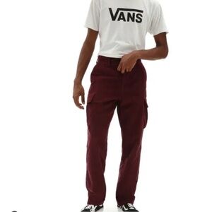 New Vans Burgundy Micro Dazed Cargo corduroy Pants size 33